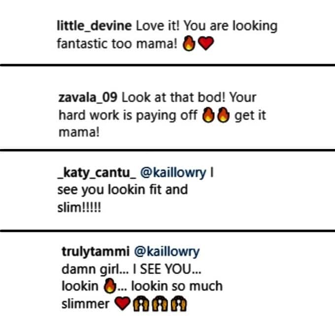 kail lowry's fans commented on her weight loss on instagram
