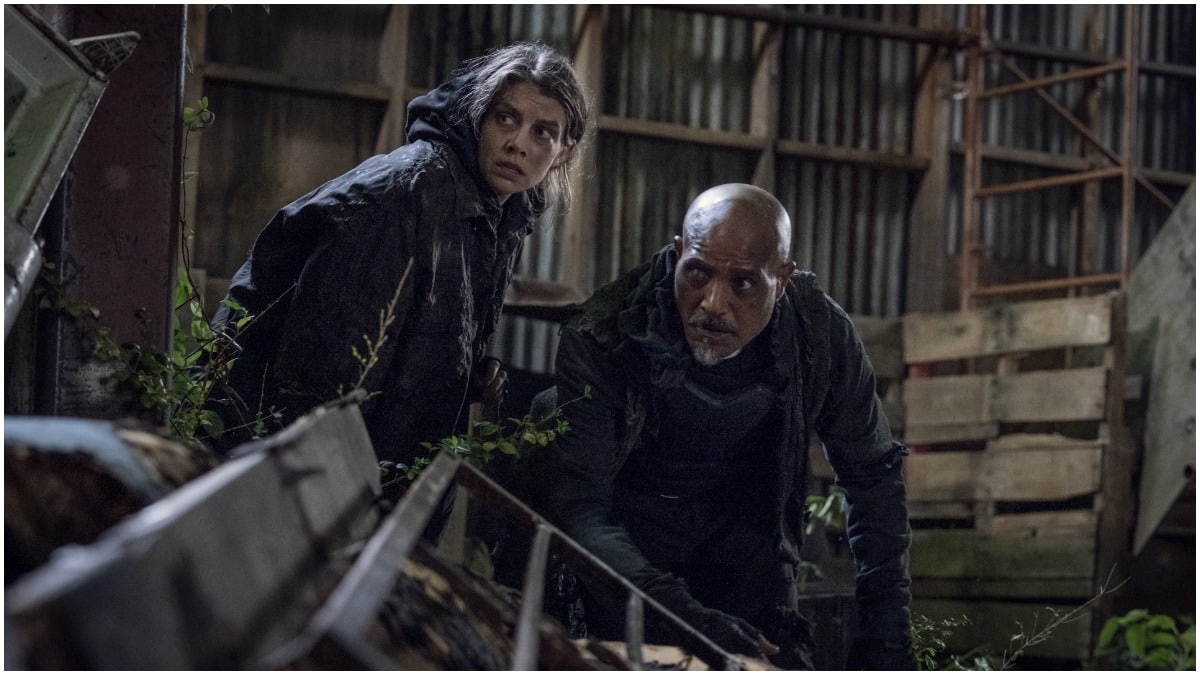 Lauren Cohan as Maggie and Seth Gilliam as Father Gabriel, as seen in Episode 8 of AMC's The Walking Dead Season 11