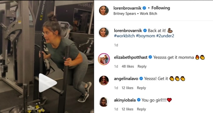 loren brovarnik's fans encouraged her as she worked out