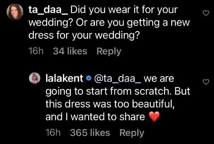 Comment from Lala Kent's IG post.