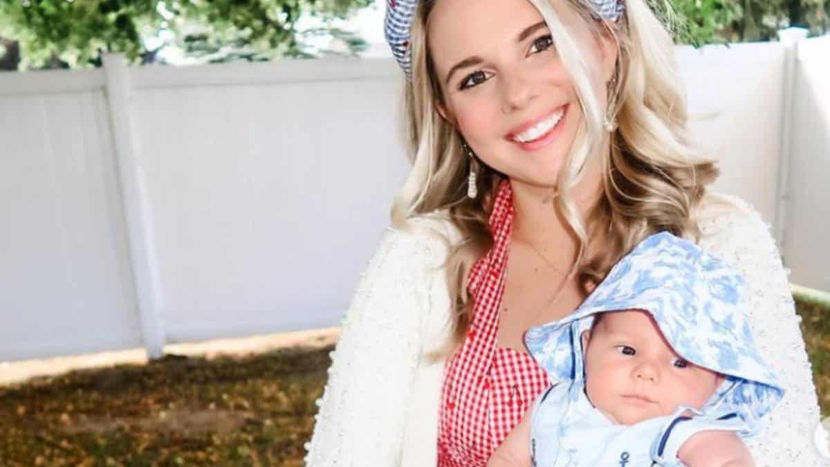 Nicole Franzel and her baby Arrow