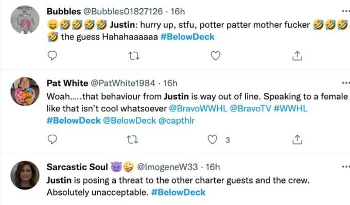 Below Deck fans are not here for Justin