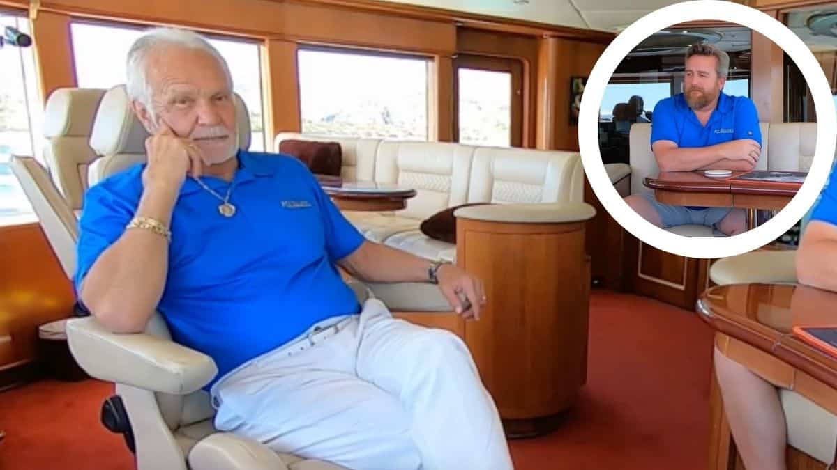Captain Lee from Below Deck chats with crew member Jon Armstrong who isn't seen on show.