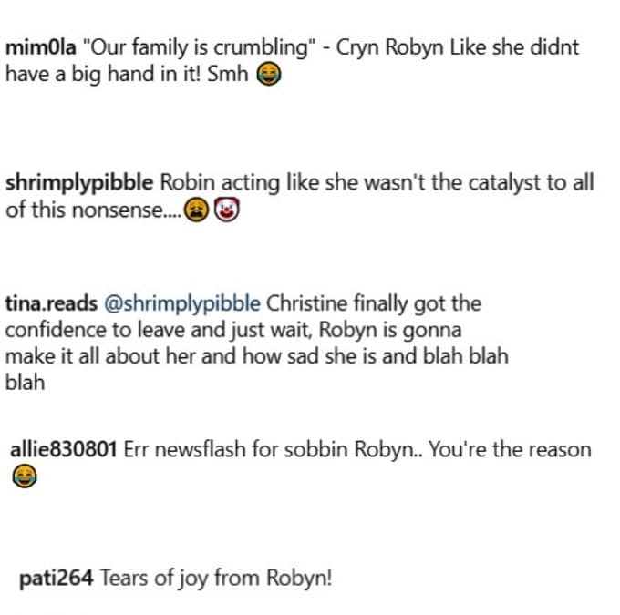 sister wives fans commented about robyn brown on tlc's Instagram post