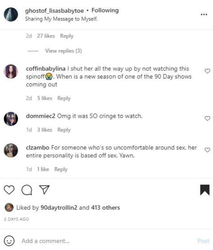 IG comment section 