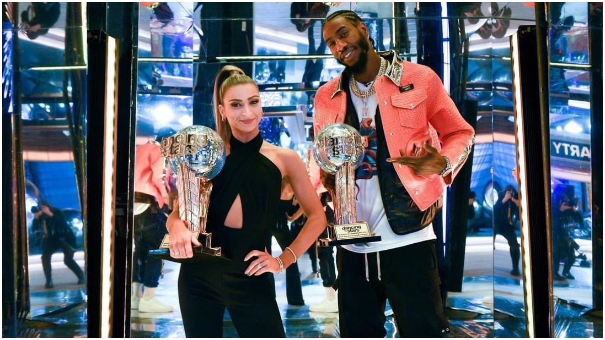 Iman Shumpert and Daniella on Good Morning America after Dancing with the Stars win