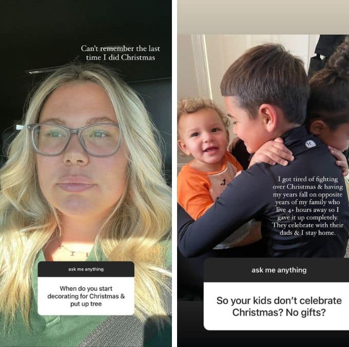 kail lowry explained why she and her kids don't celebrate Christmas on Instagram stories