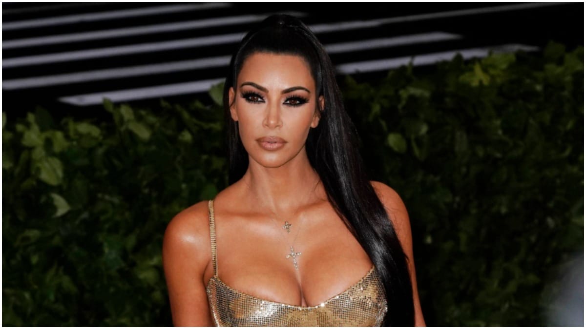 Kim Kardashian West posing for the camera at a 2018 event.
