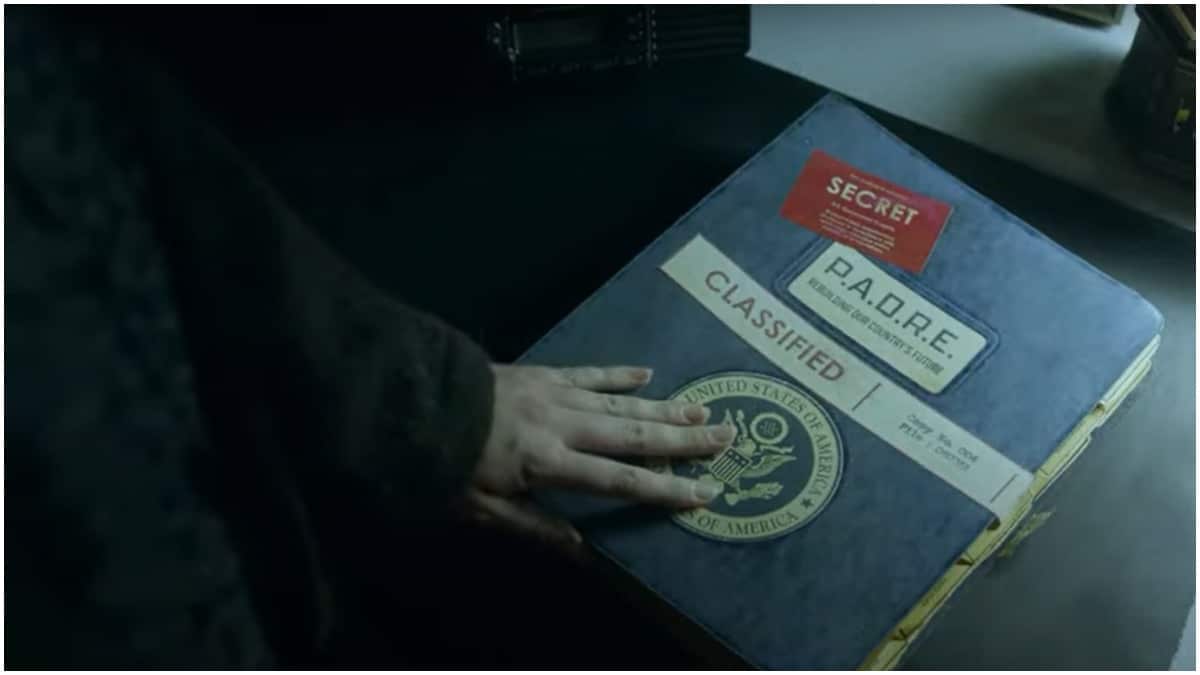 A classified file titled P.A.D.R.E is shown in Episode 8 of AMC's Fear the Walking Dead Season 7