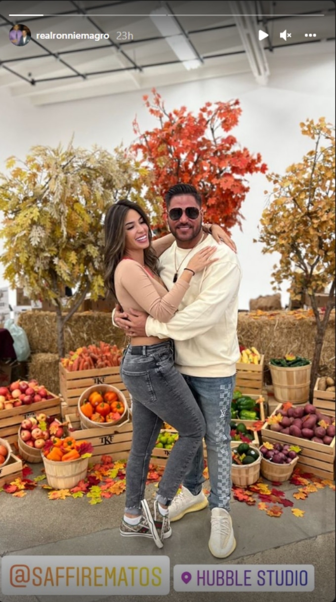 Saffire Matos and Ronnie Ortiz-Magro pose happily together.