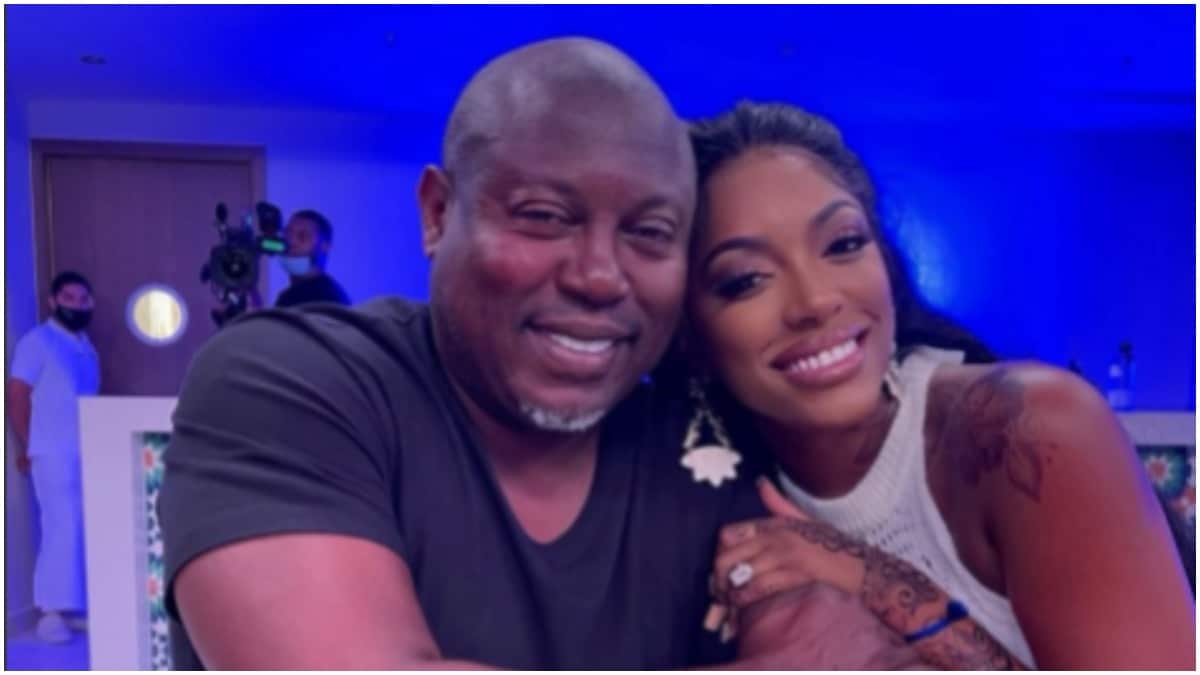 Simon Guobadia smiling next to Porsha Williams in an Instagram screenshot.