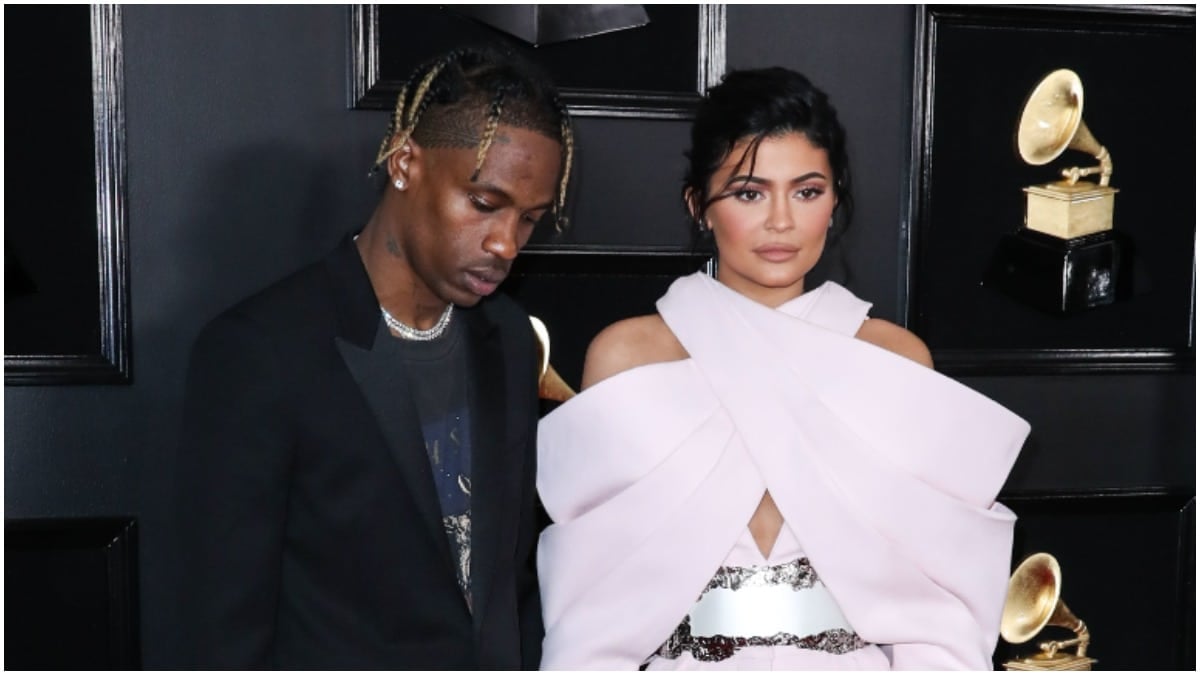 Travis Scott and Kylie Jenner attending the Grammy Awards.