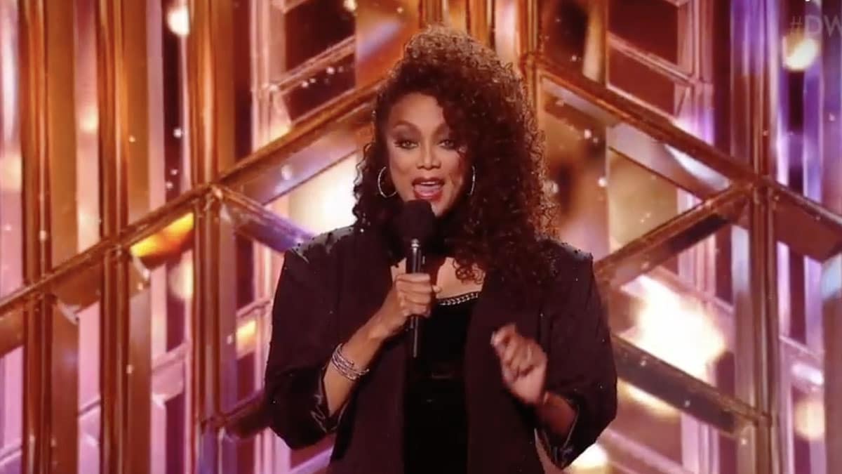 Tyra Banks dressed as Janet Jackson on Dancing with the Stars
