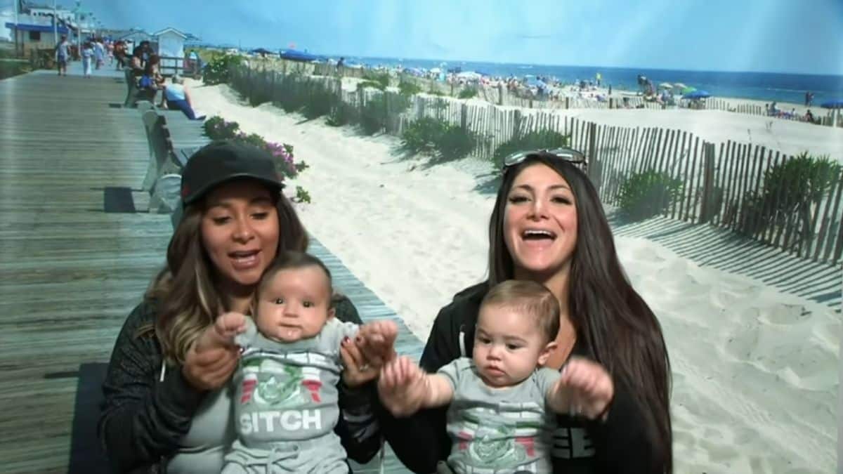 Nicole "Snooki" Polizzi and Deena Cortese with their babies.