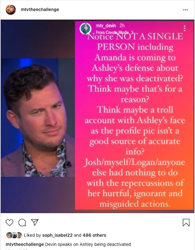 devin walker comments on ashley mitchell removal from the challenge