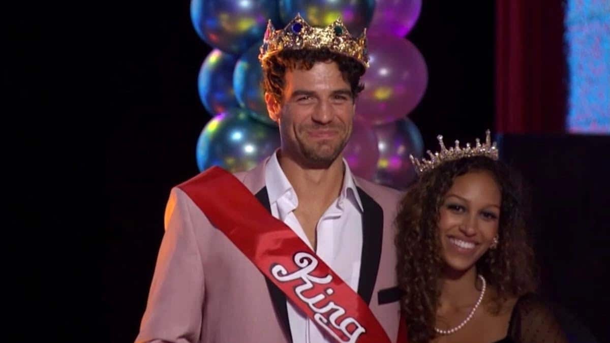 Joe Amabile and Serena Pitt wear crowns and sashes