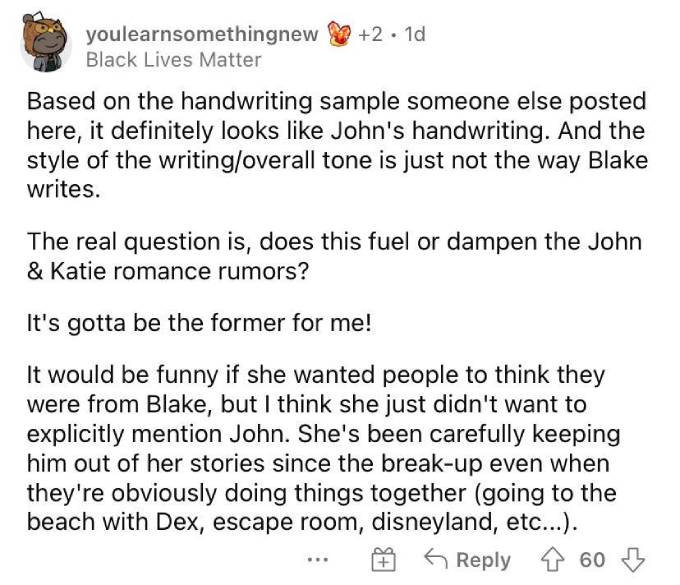 Reddit comments about Katie Thurston and John Hersey.