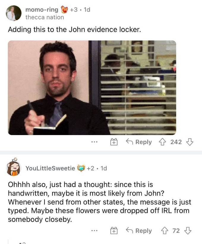 Reddit comments about Katie Thurston and John Hersey.