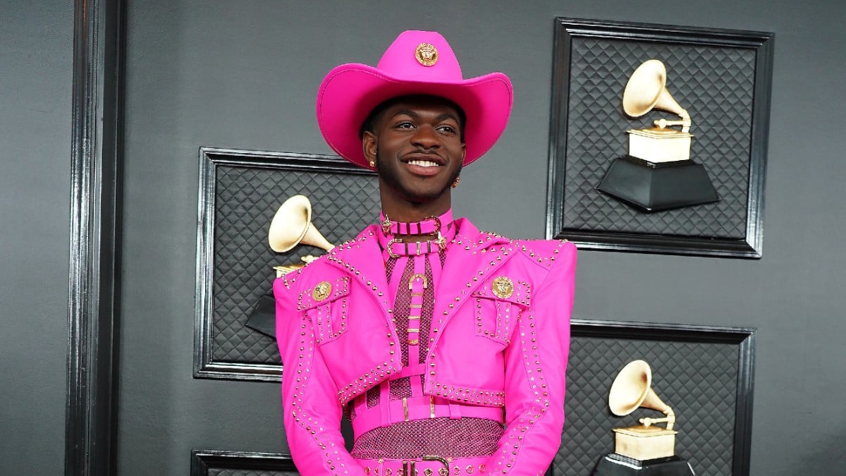Lil Nas X poses for photos at 62nd GRAMMY Awards