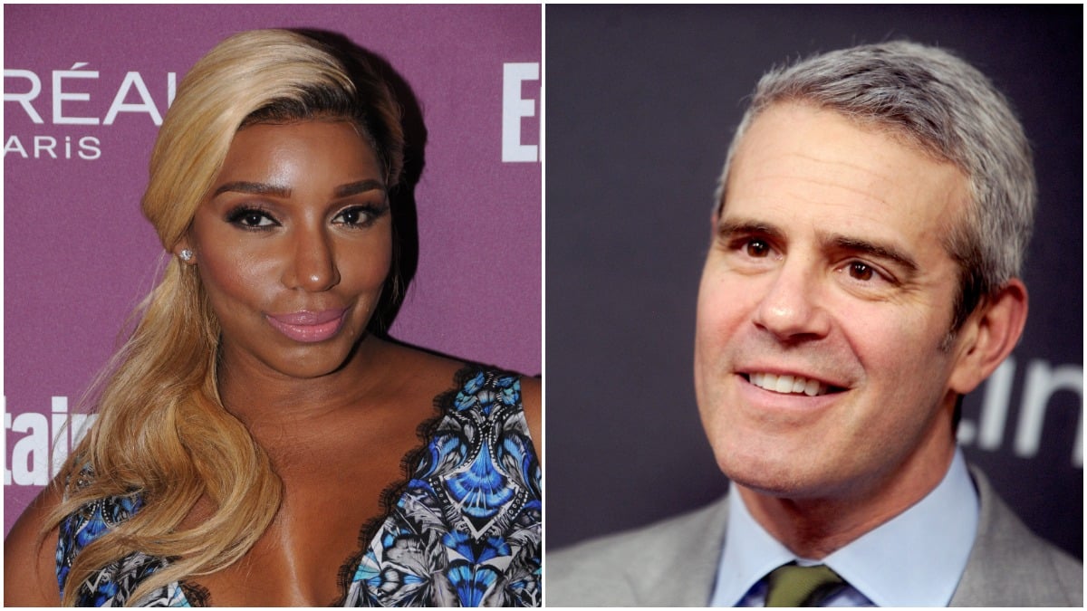 NeNe Leakes and Andy Cohen at separate red carpet events.