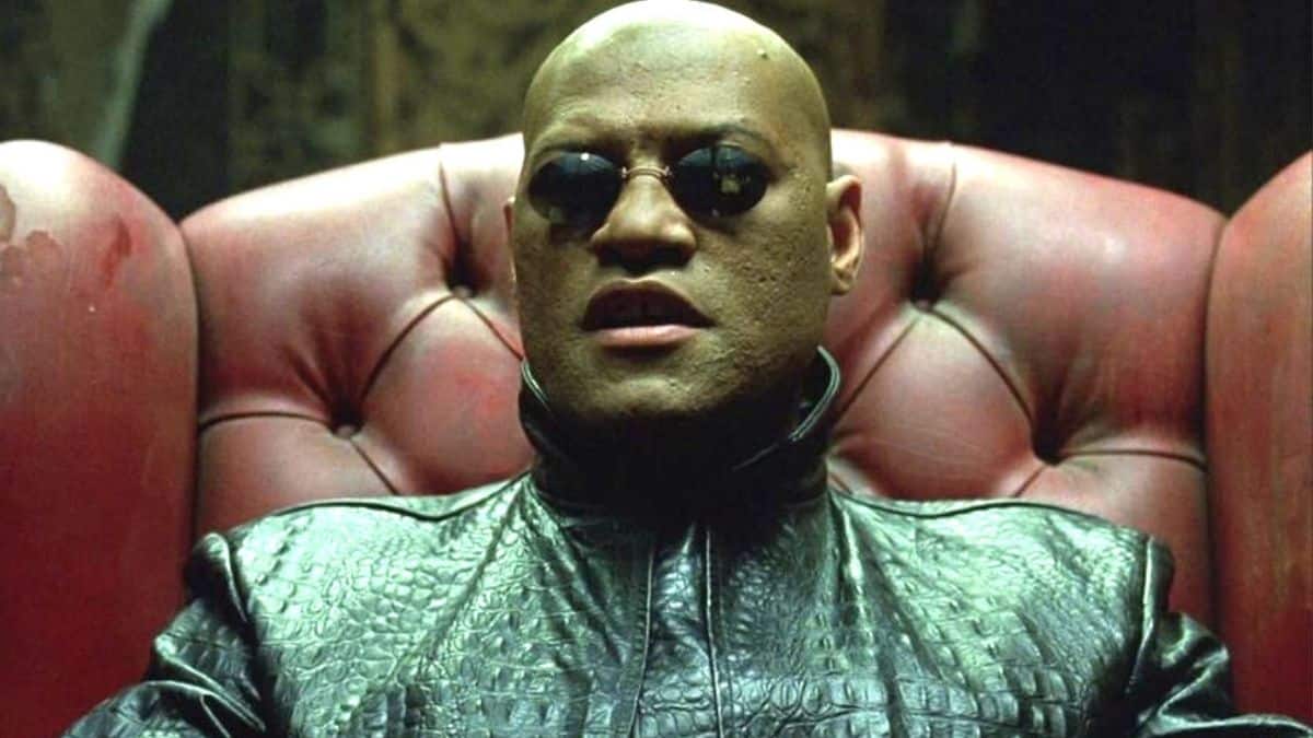 Laurence Fishburne playing Morpheus in The Matrix