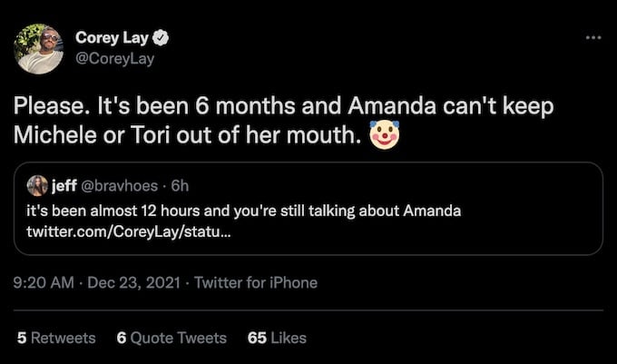 corey lay tweets about amanda talking about challenge castmates