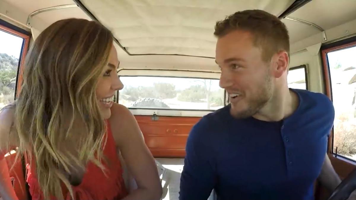 Hannah Brown and Colton Underwood in a car