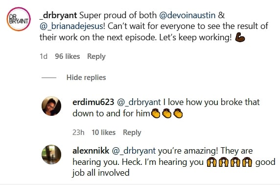 dr. bryant is proud of briana and devoin on IG