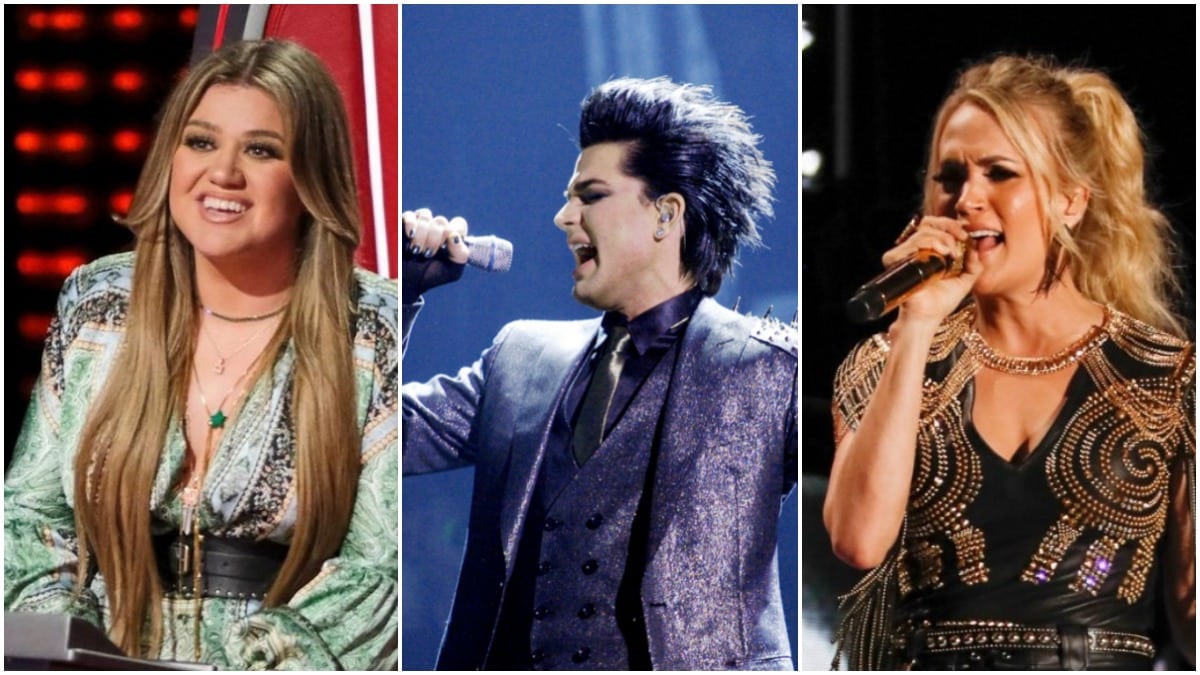 Kelly Clarkson, Adam Lambert and Carrie Underwood