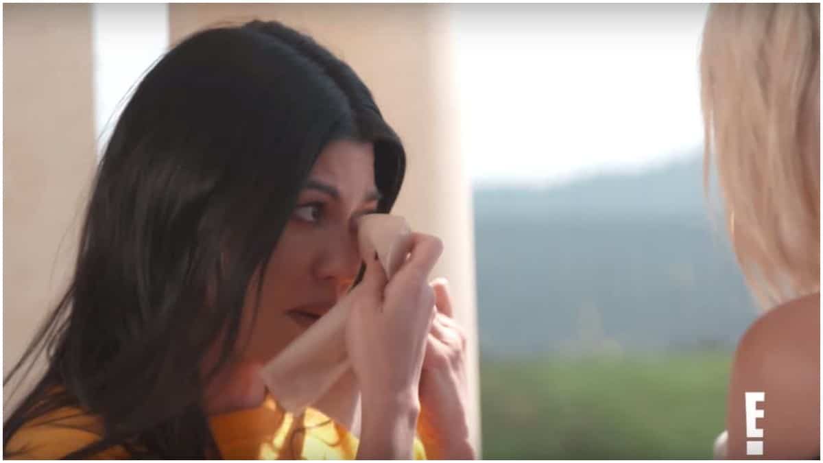 Kourtney Kardashian crying in a KUWTK scene.