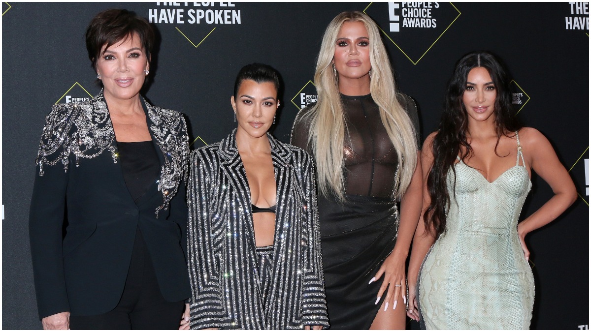 Kris Jenner, Kourtney Kardashian, Khloe Kardashian, and Kim Kardashian on the red carpet.
