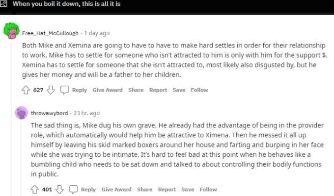 Reddit thread about Mike and Ximena