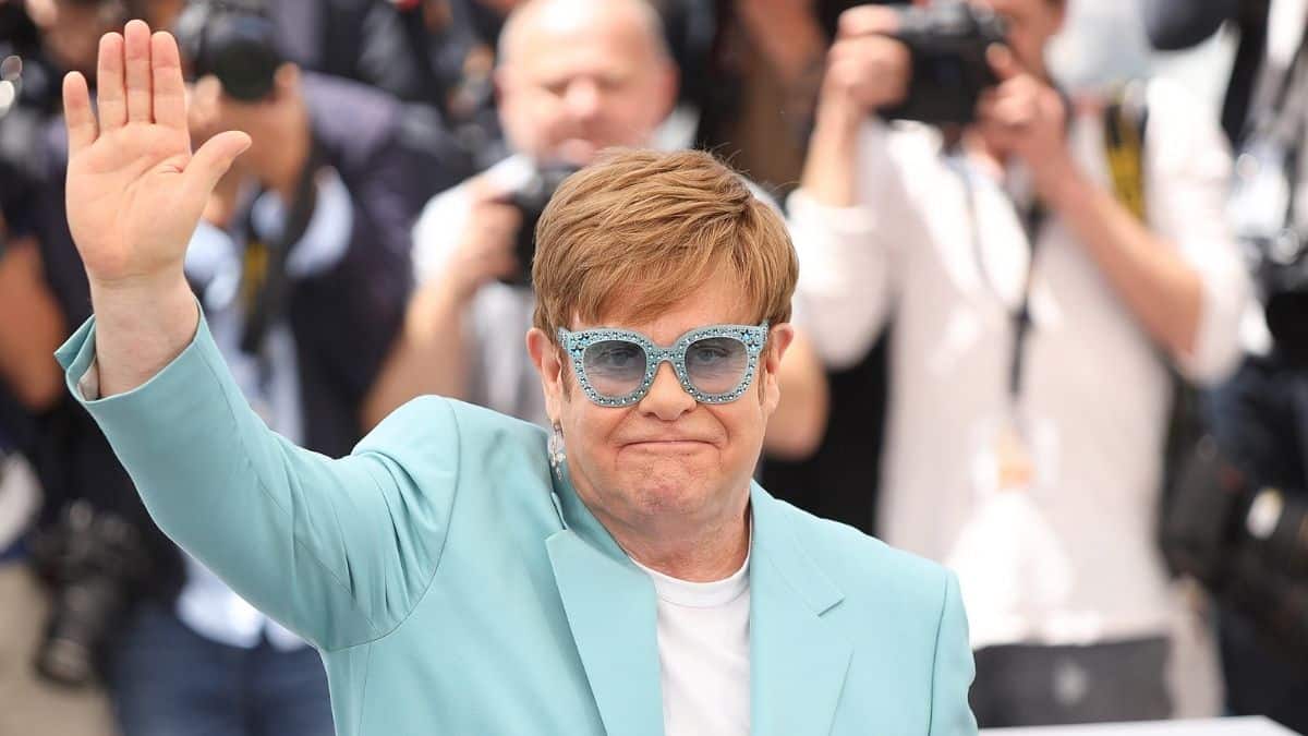Elton John at the 72nd Annual Cannes Film Festival Rocketman Photocall in 2019.