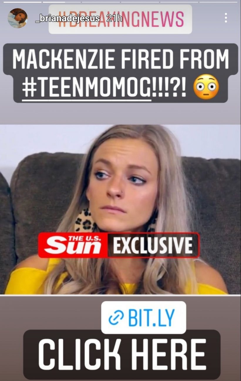 maci bookout and briana dejesus shared the same clickbait link about mackenzie mckee