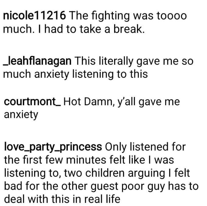 comments on kail lowry's IG post after her podcast with javi marroquin