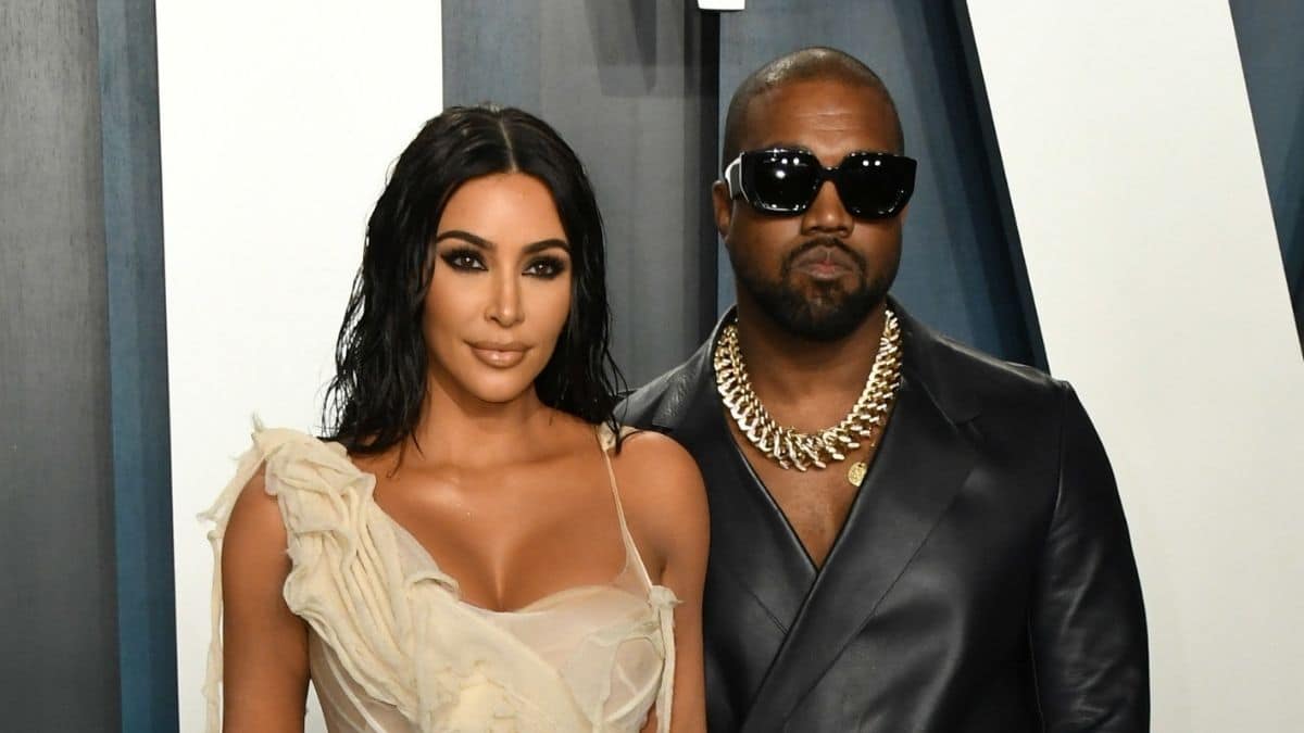 red carpet image of Kim Kardashian and Kanye