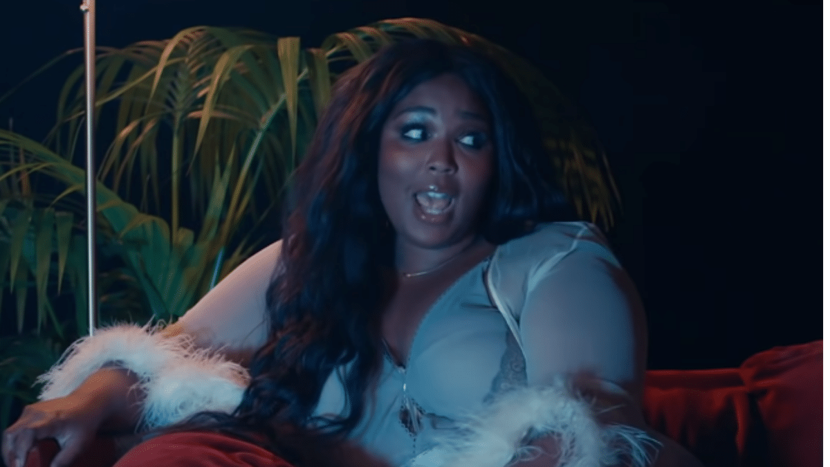 Lizzo in her music video for Juice.