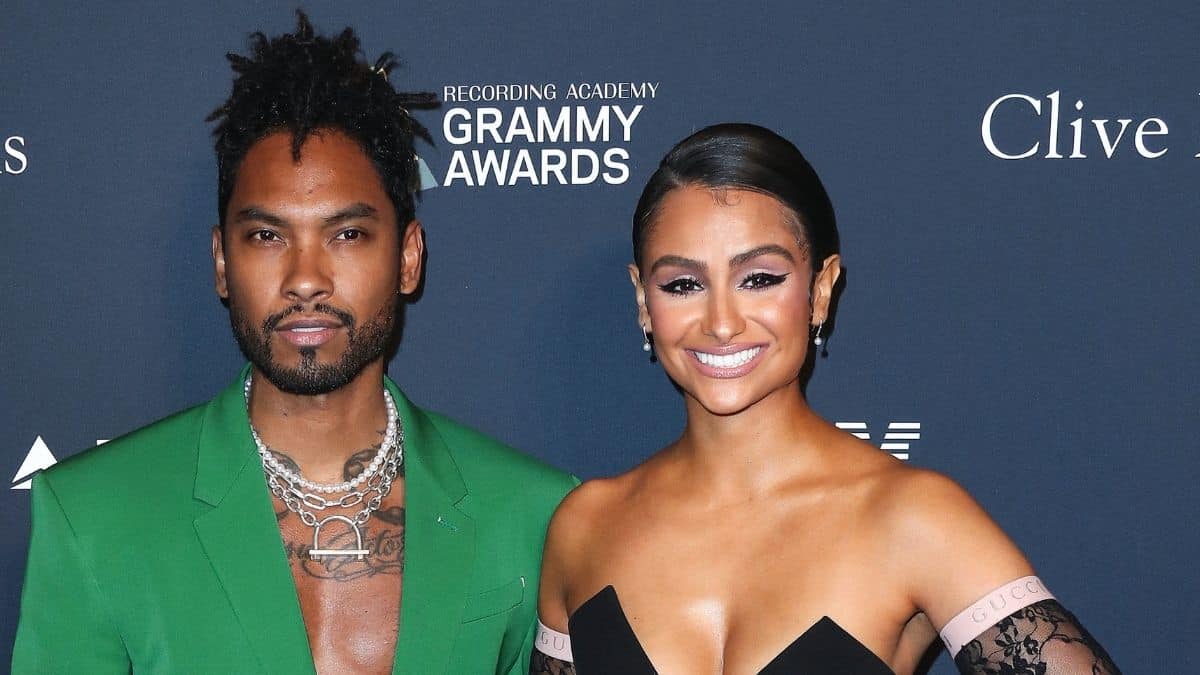 Miguel and Nazanin Mandi at The Recording Academy And Clive Davis' 2020 Pre-GRAMMY Gala
