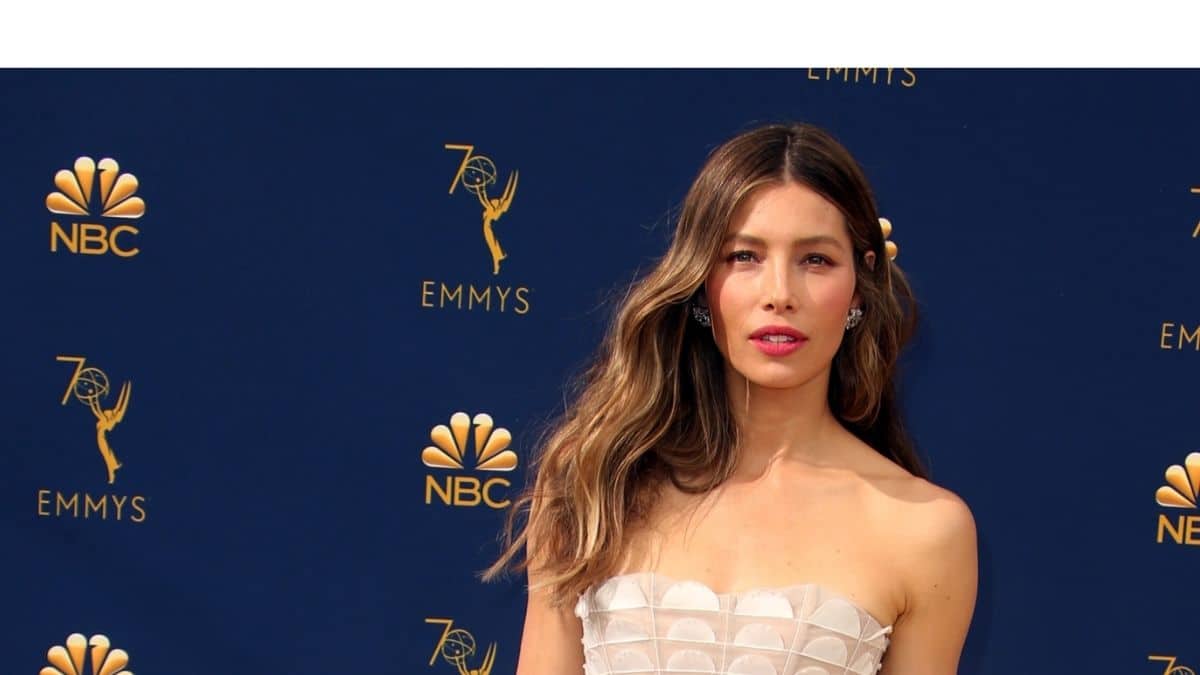 Jessica Biel at the 70th Primetime Emmy Awards held at Microsoft Theater in Los Angeles in 2018.
