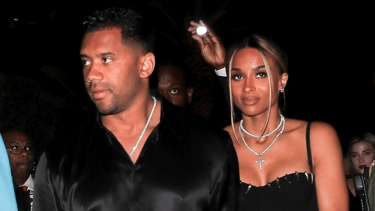 russell wilson with wife ciara at drake super bowl party