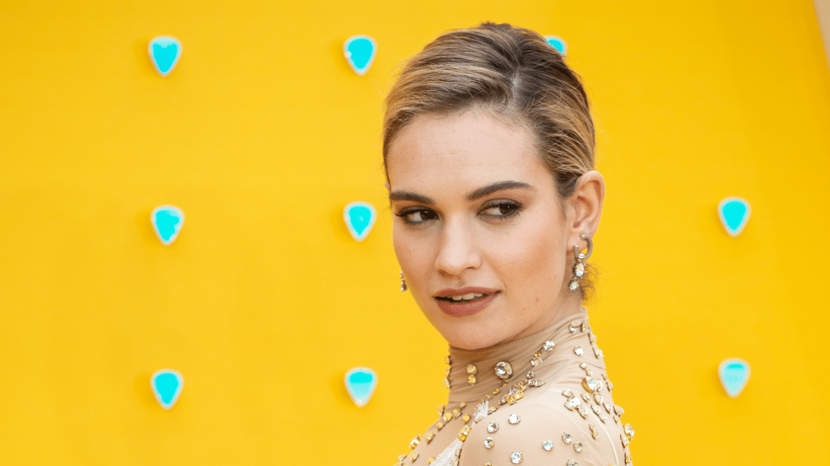 Lily James at Yesterday UK Premiere at the Odeon Luxe Leicester Square, London.