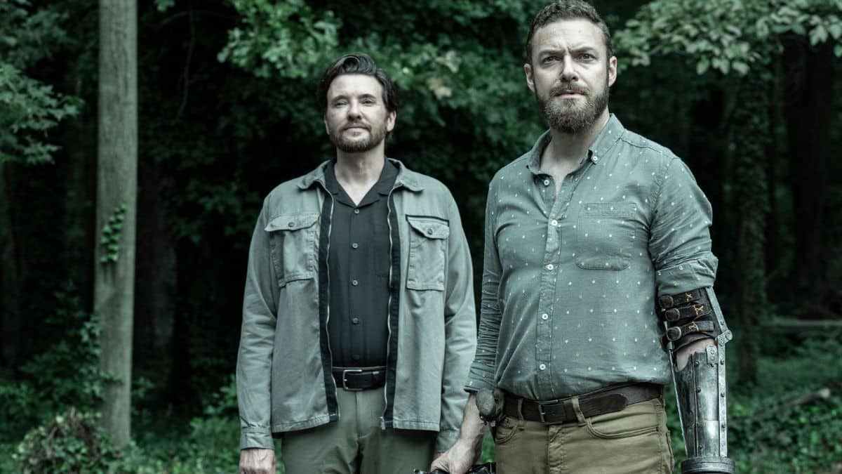 Jason Butler Harner as Carlson and Ross Marquand as Aaron, as seen in Episode 13 of AMC's The Walking Dead Season 11