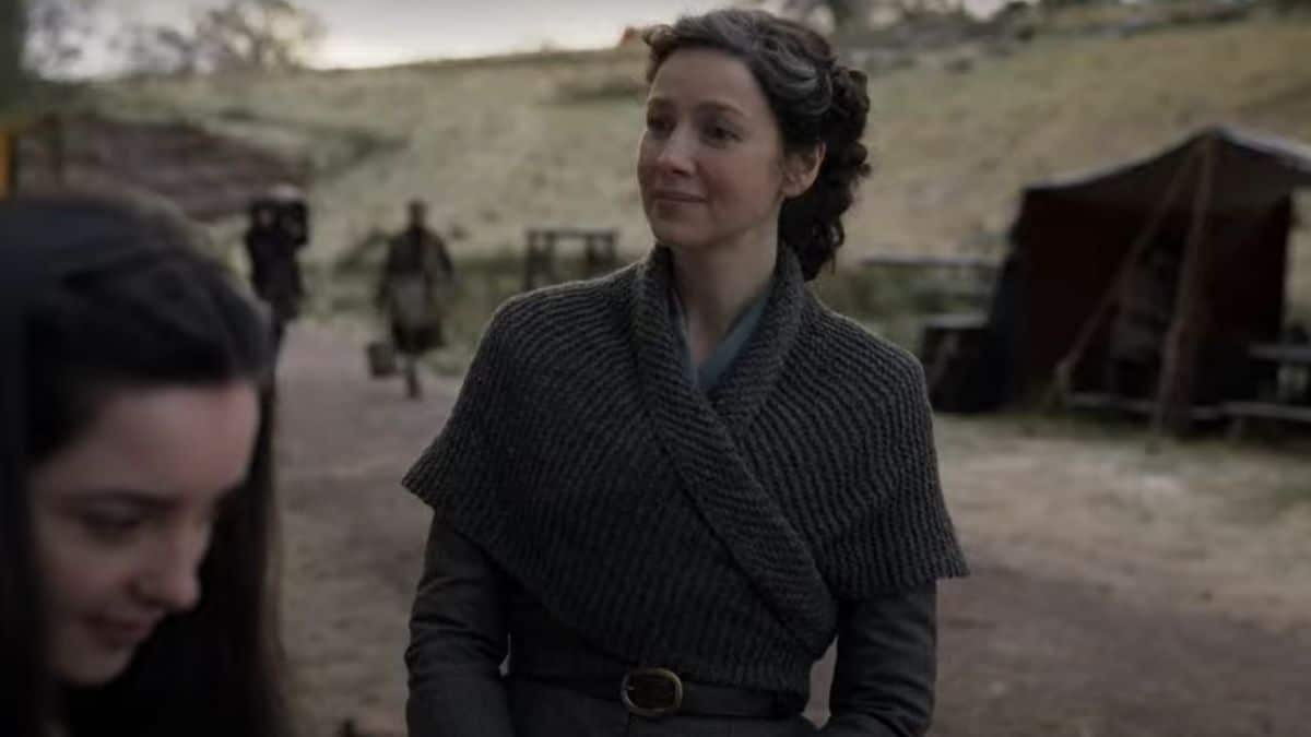 Jessica Reynolds as Malva Christie and Caitriona Balfe as Claire Fraser, as seen in Episode 2 of Starz's Outlander Season 6