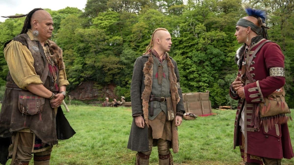John Bell as Young Ian and Braeden Clarke as Kaheroton, as seen in Episode 4 of Starz's Outlander Season 6
