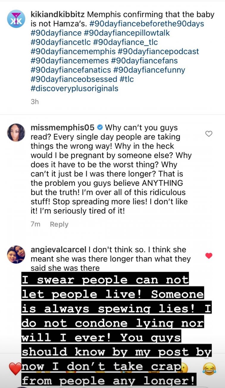 memphis smith talks people "spewing lies" on IG
