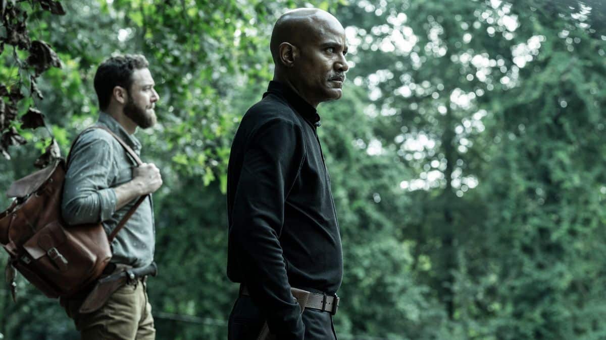 Ross Marquand as Aaron and Seth Gilliam as Father Gabriel, as seen in Episode 13 of AMC;s The Walking Dead Season 11