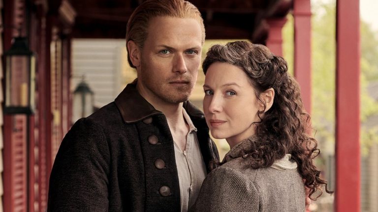 Sam Heughan as Jamie Fraser and Caitriona Balfe as his wife, Claire, as seen in Season 6 of Starz's Outlander