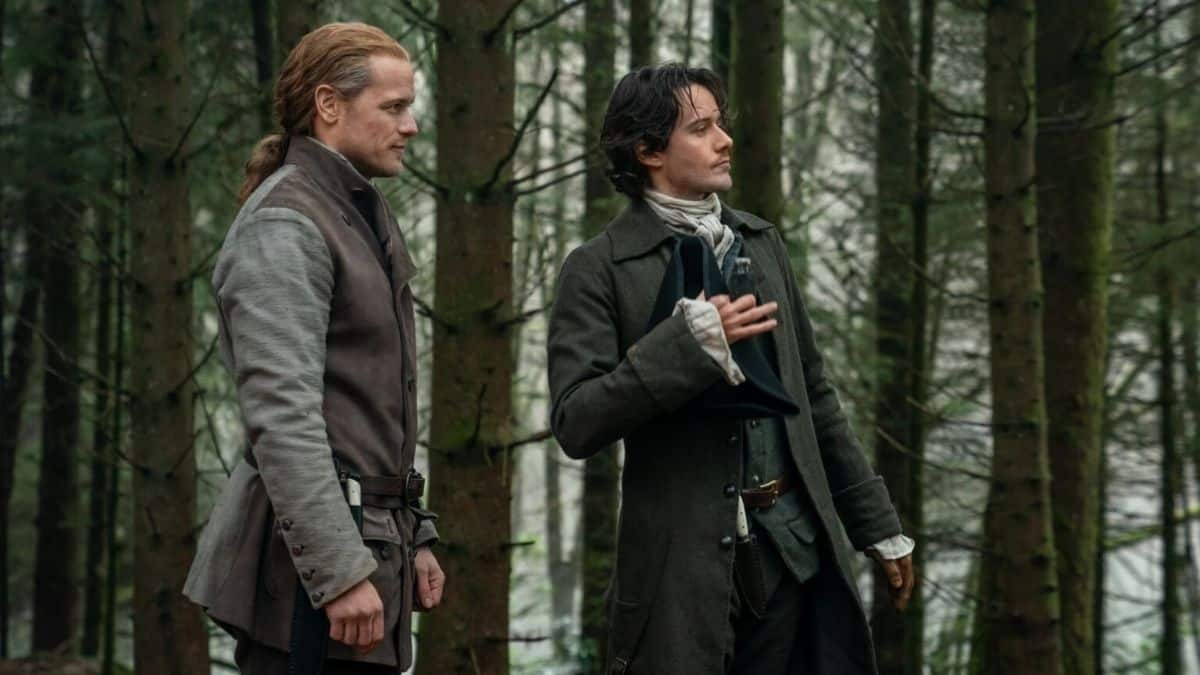 Sam Heughan as Jamie and Cesar Domboy as Fergus, as seen in Episode 1 of Starz's Outlander Season 6