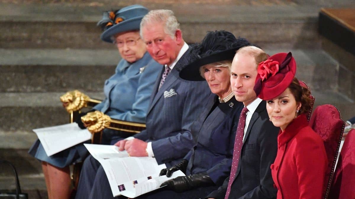 Queen Elizabeth, Prince Charles, The Duchess of Cornwall, Prince William and Kate Middleton at Commonwealth day service 2020