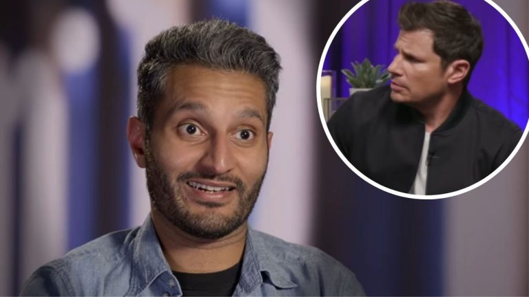 Love is Blind stars Shake Chatterjee and host Nick Lachey.